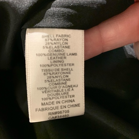 Rebecca Taylor Black Zip Front Dress Lamb Leather - Picture 8 of 8